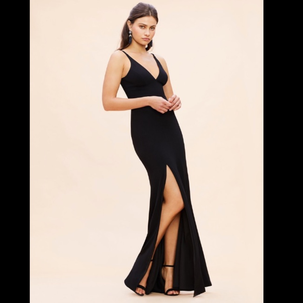 Dress the population Iris crêpe trumpet gown